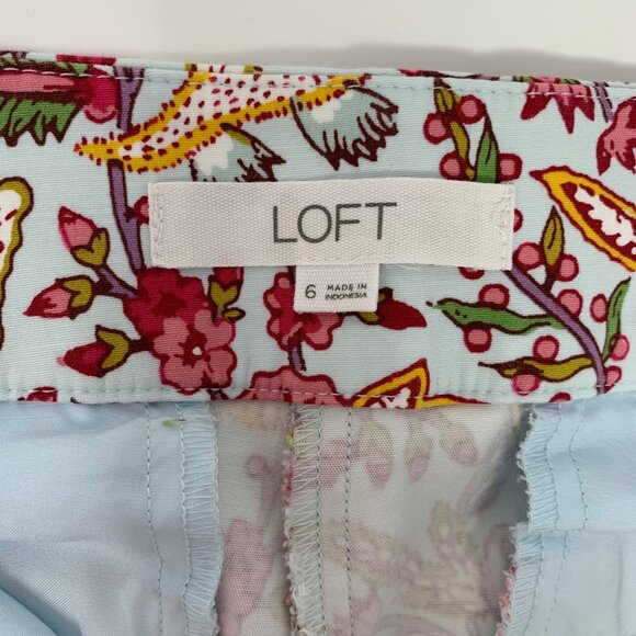 Ann Taylor LOFT Pink Preppy Chino Style Women's Riveria Jungle Shorts Size 6 - Picture 3 of 7